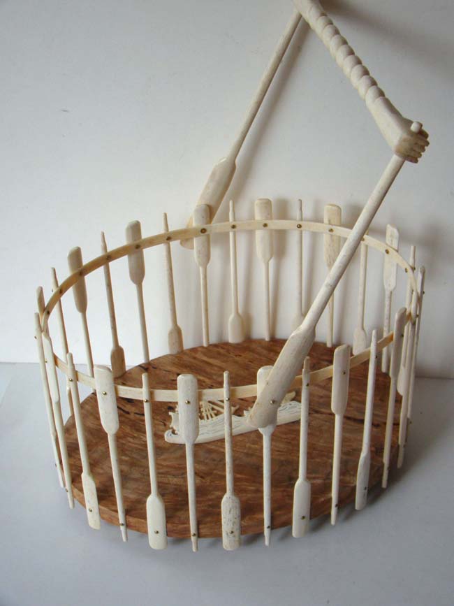 A beautiful Whalebone "Whalers' Basket" made by acclaimed Cape Cod artist Ken Campbell — image 6